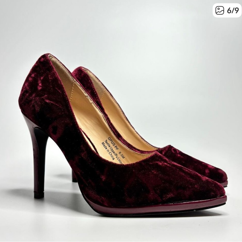 Penny Loves Kenny Women's Opus PL Stiletto Pumps in Wine Crushed Velvet